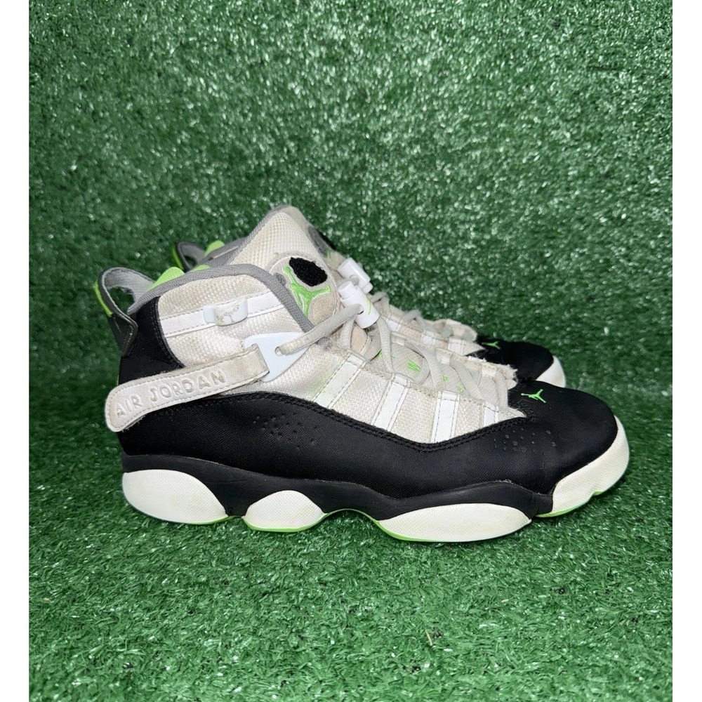 Jordan 6 Rings Kids Youth Size 7Y Grey Green Basketball Shoes Jumpman Retro‎ Air
